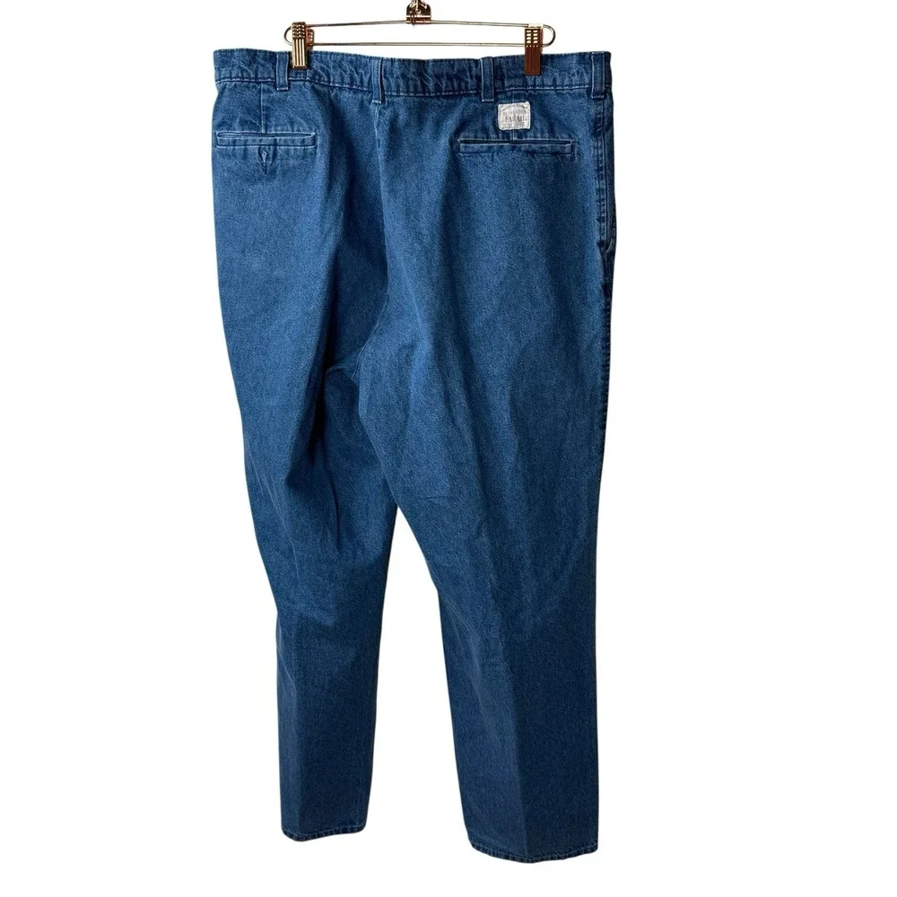 Vintage Farah Pleated Denim Trousers Mens‎ 38/29 Blue Garment Washed 90s Jeans